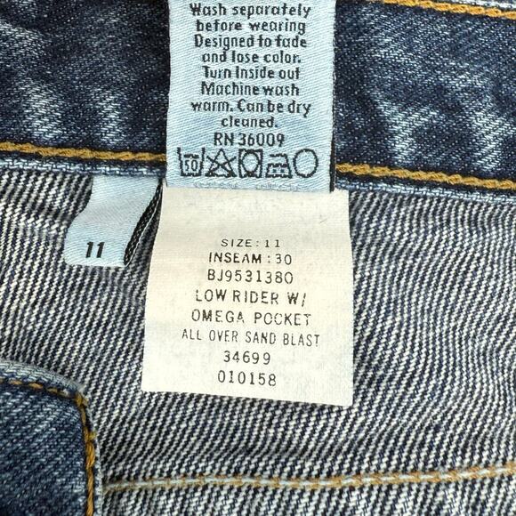 Calvin Klein Vintage 90s Low Rider Omega Pocket Jeans All Over Sandblast Size 11 - Picture 7 of 11